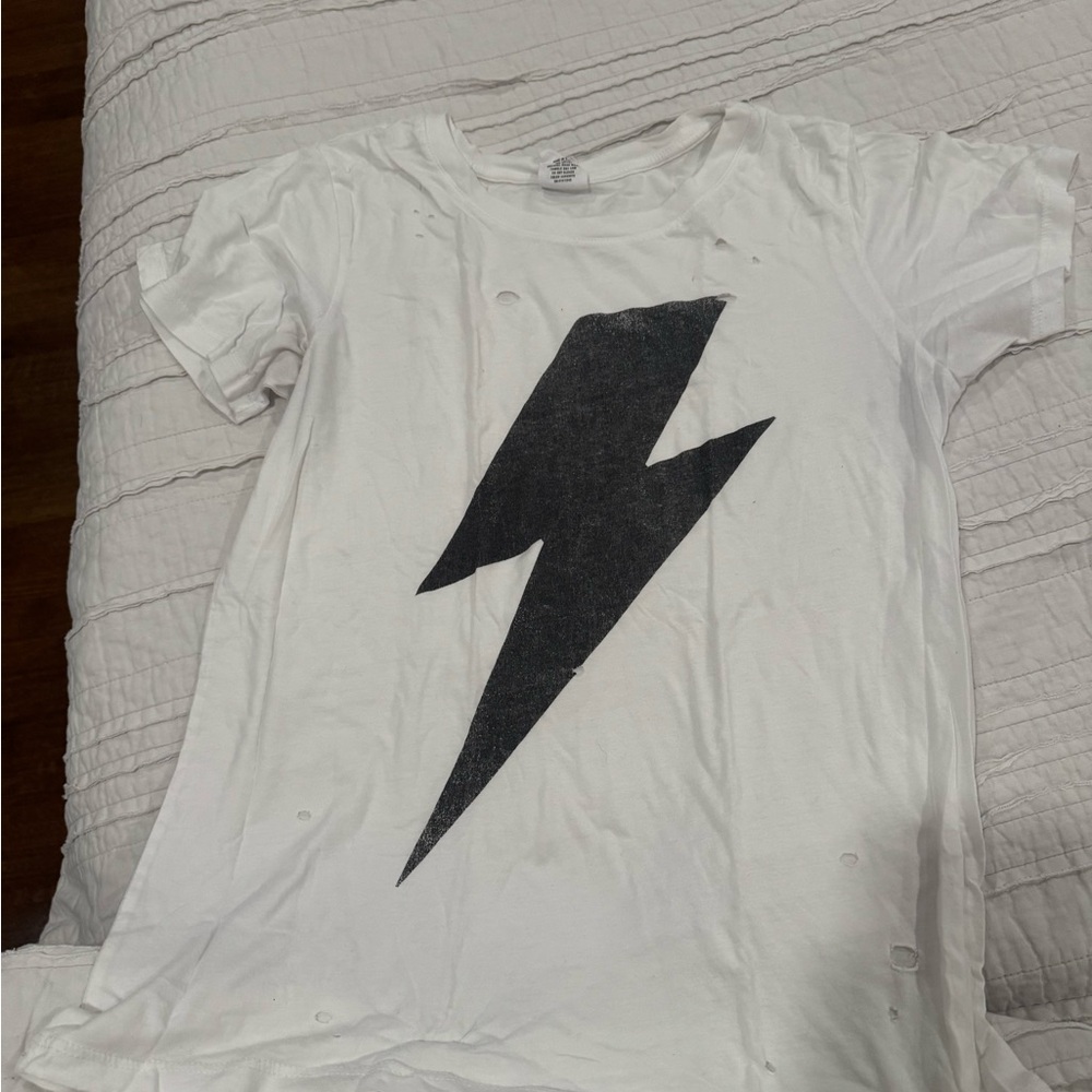 Women's White Lightning Bolt T-Shirt